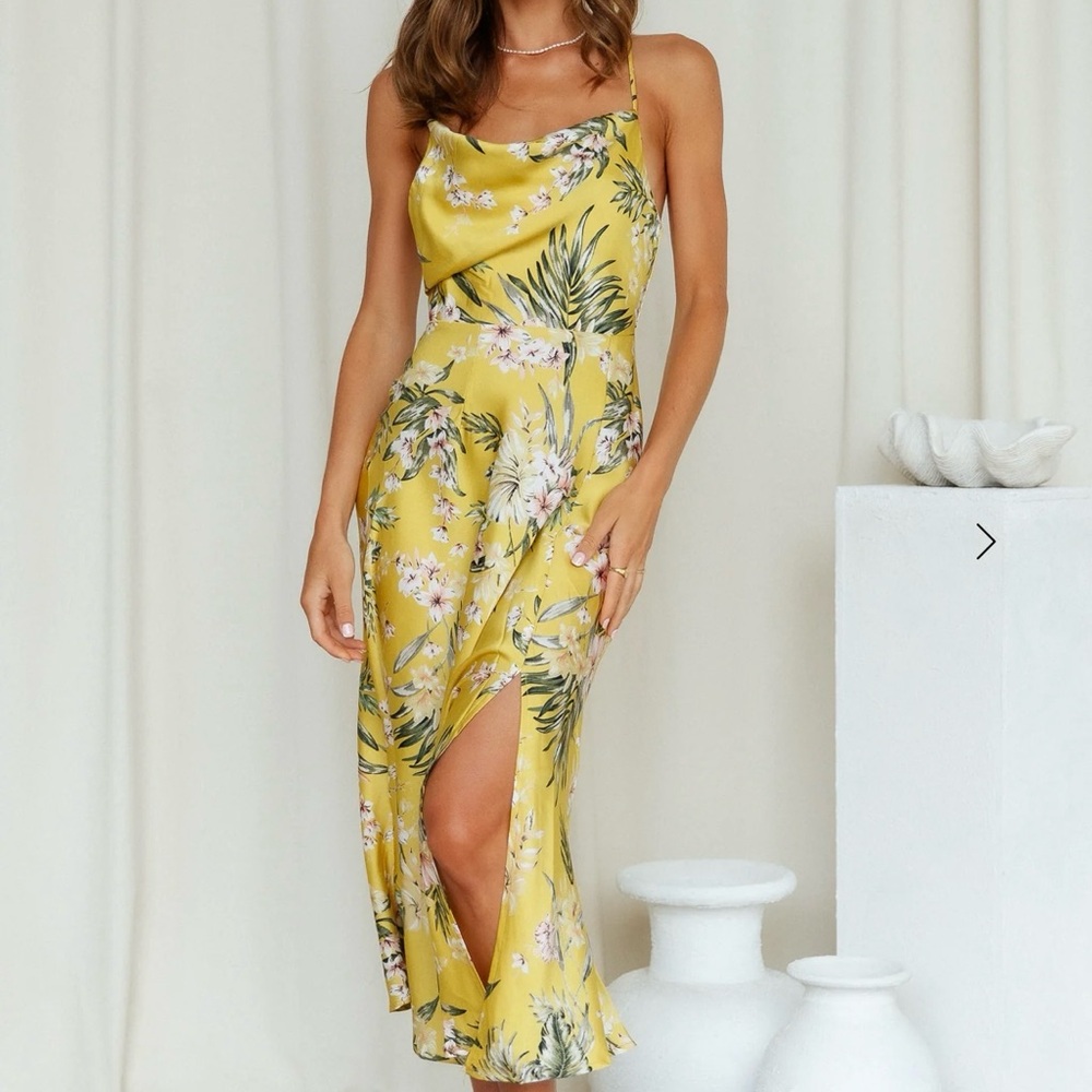 Hello Molly Yellow Floral Dress